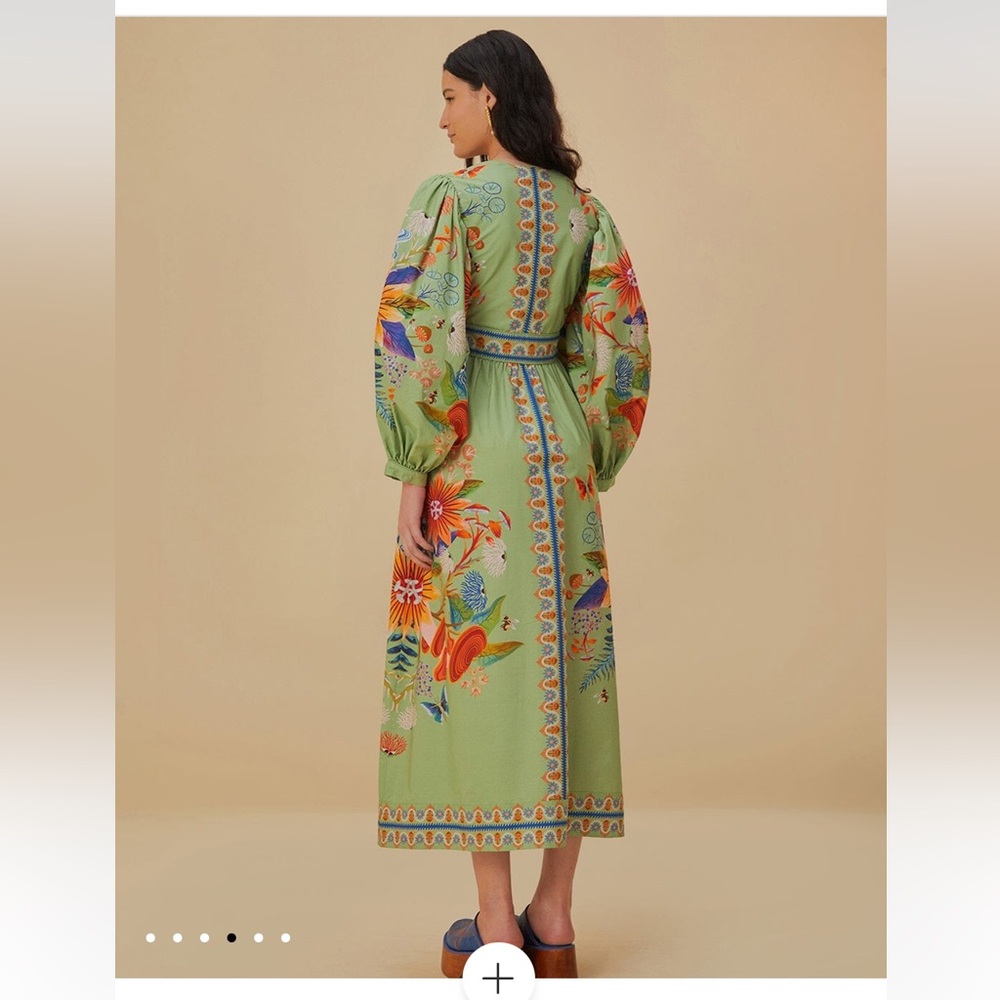 Farm Rio green bright yard maxi dress - Picture 2 of 10